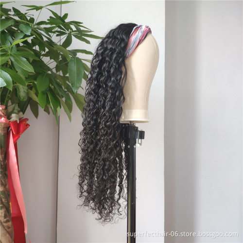 Headband wig deepwave headband wigs brazillian human hair wig headband
